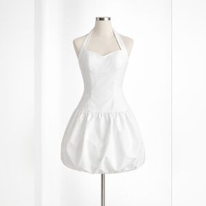 Elegant White Halter Dress